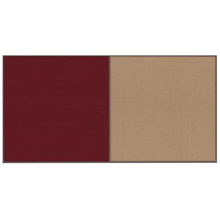 United Visual Products Enclosed Corkboard, 1 Door, 72"x36", 4" Fra UV3411-BLACK-SURF